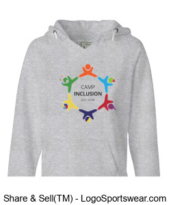J. America Ladies Sydney Brushed V-Neck Hooded Sweatshirt Design Zoom